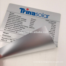 papel adhesivo durable personalizado de papel de aluminio de alta resistencia a altas temperaturas